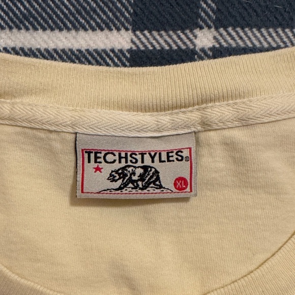 Bert's Surf Shop Yellow Short Sleeve Tee Beach Surfer - Picture 2 of 6